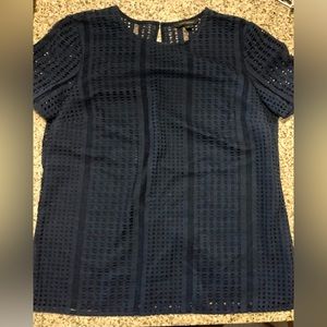 Banana Republic Navy Lace Blouse
